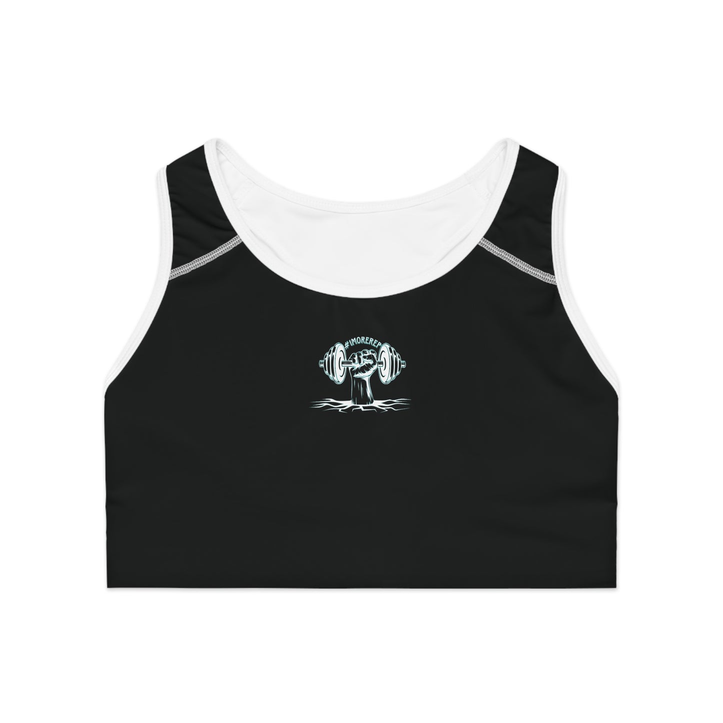 #1MOREREP LOGO Women's Sports Bra (Black)