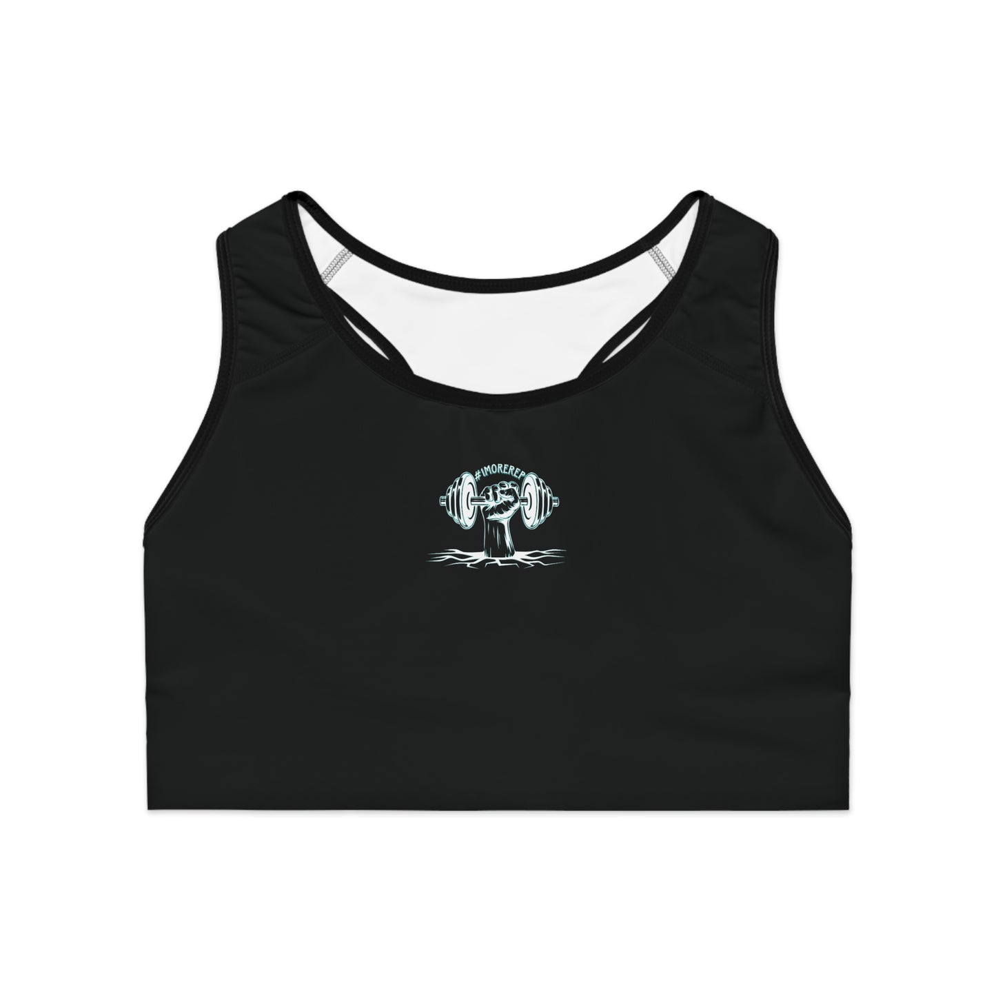 #1MOREREP LOGO Women's Sports Bra (Black)