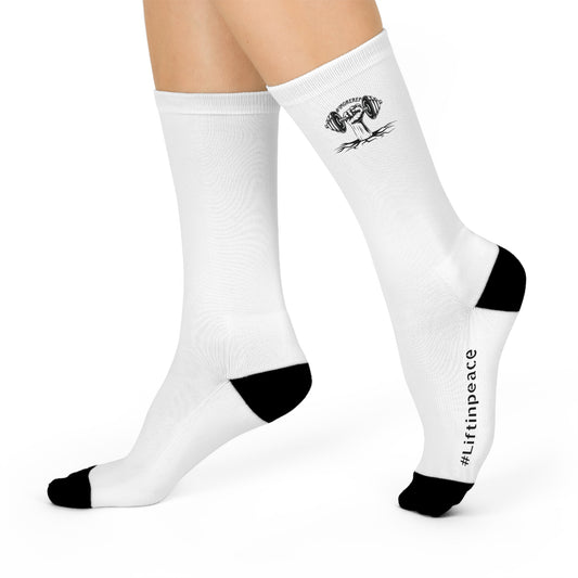 #1MOREREP LOGO Crew Socks (White)